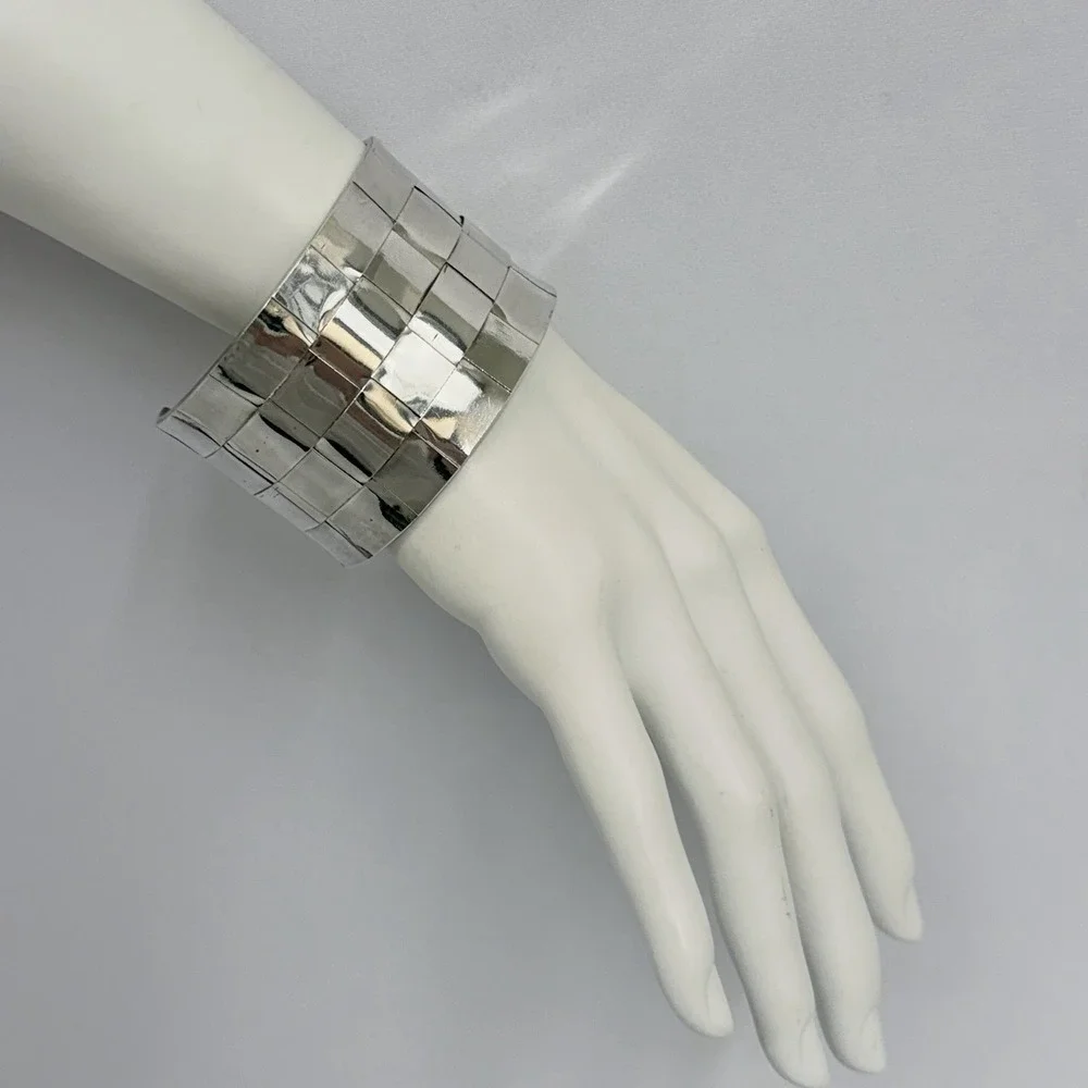 Vintage Sterling Basket Woven Cuff Bracelet by KTH 41 Grams TRULY FABULOUS
